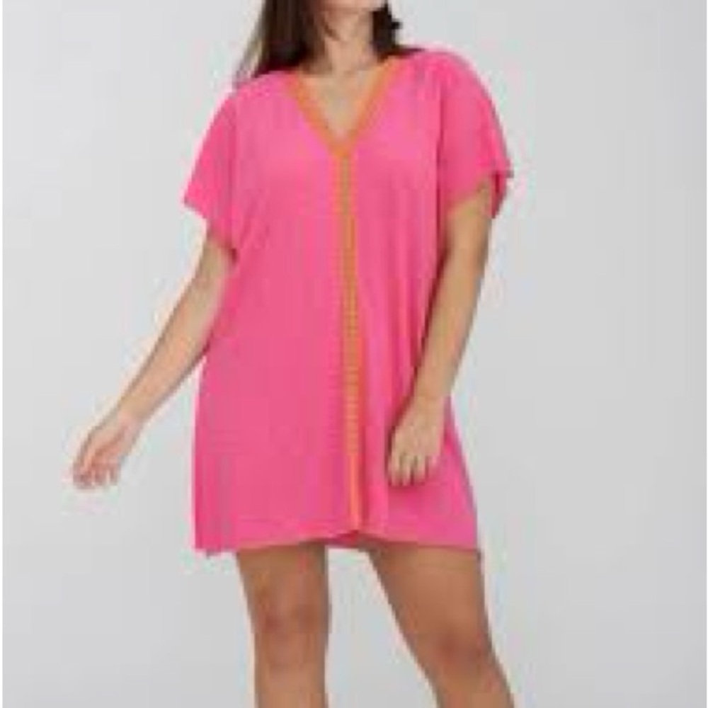 Hot Pink Pitusa Pima Mini Coverup Dress.  One size fits all